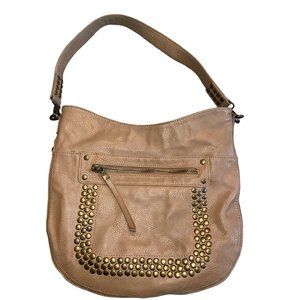 Big Buddha‎ brown studded hobo bag purse